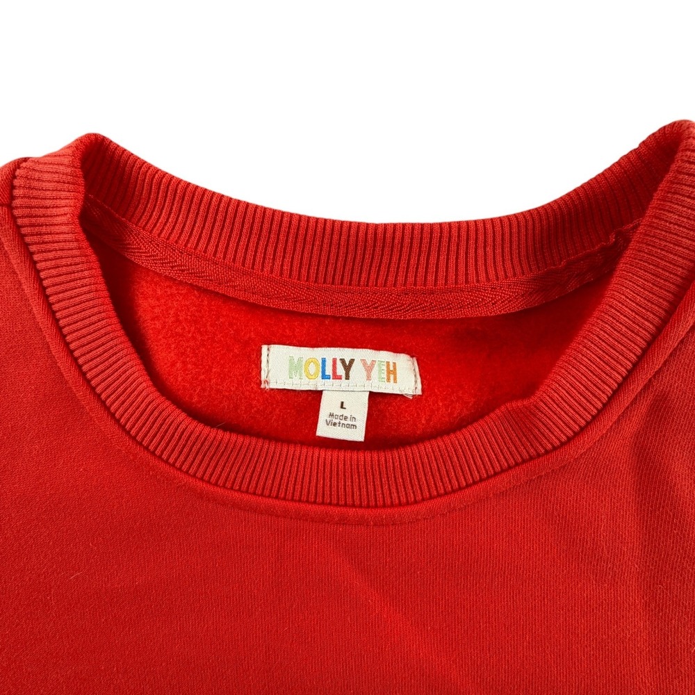 Molly Yeh Sweatshirt Womens Large Red Puff Shoulder Cotton Tractor Supply Co